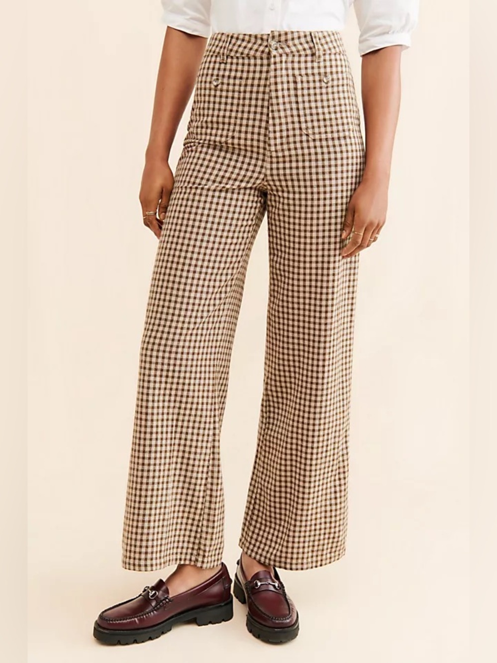 Free people rollas sailor gingham pants - size S